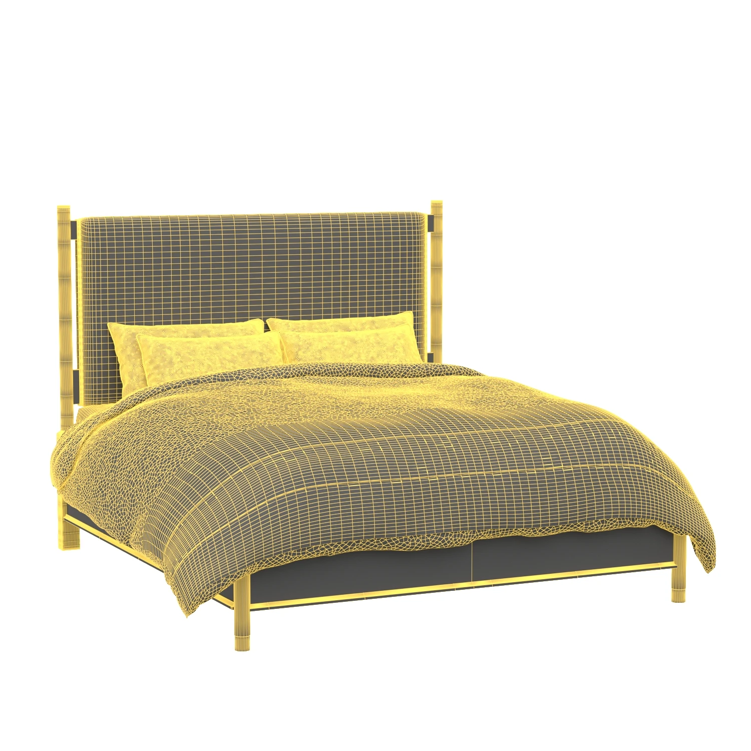 Hooker Furniture Bedroom Affinity California King Upholstered Bed 3D Model_07