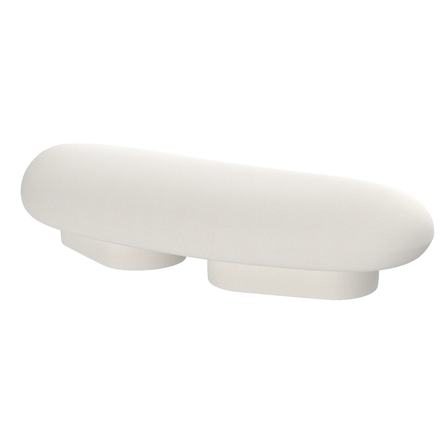 Jami Upholstered Cream Boucle Bench 3D Model_06