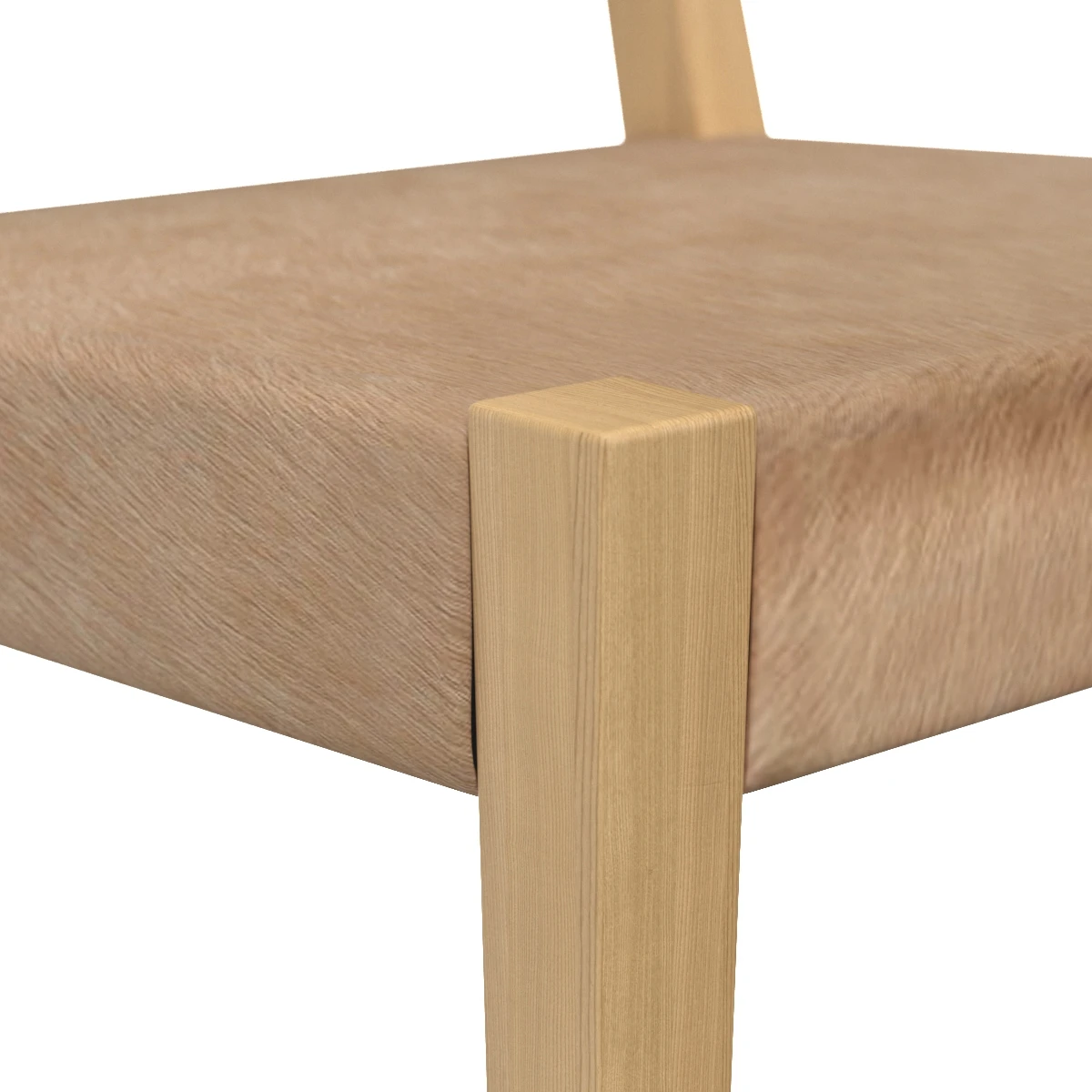Kelly Rustic Lodge Brown Wood Frame Hide Seat Dining Side Chair 3D Model_05