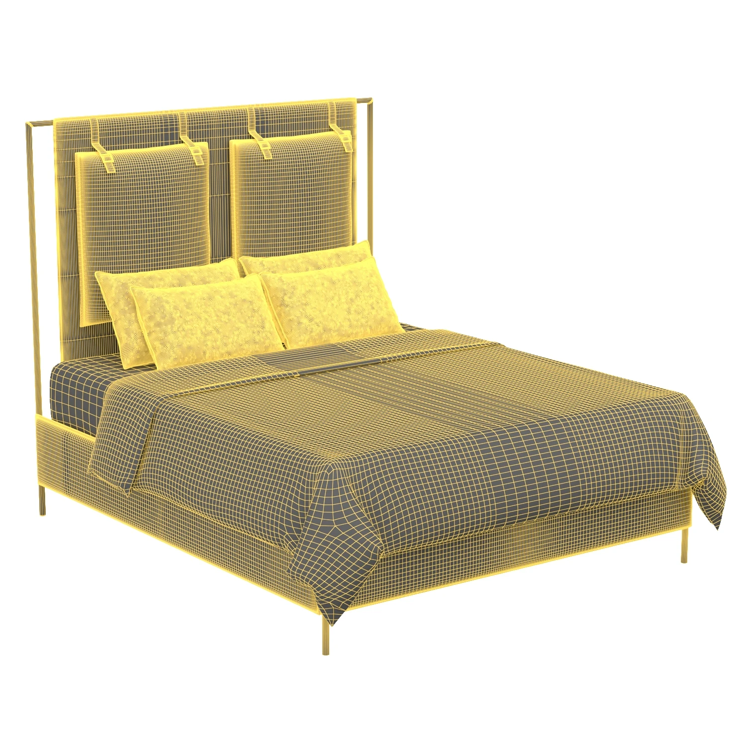 Leigh Upholstered Bed in San Remo Ash 3D Model_07