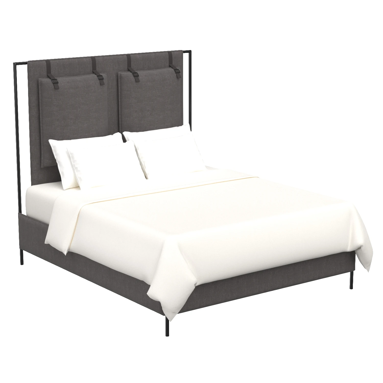 Leigh Upholstered Bed in San Remo Ash 3D Model_01