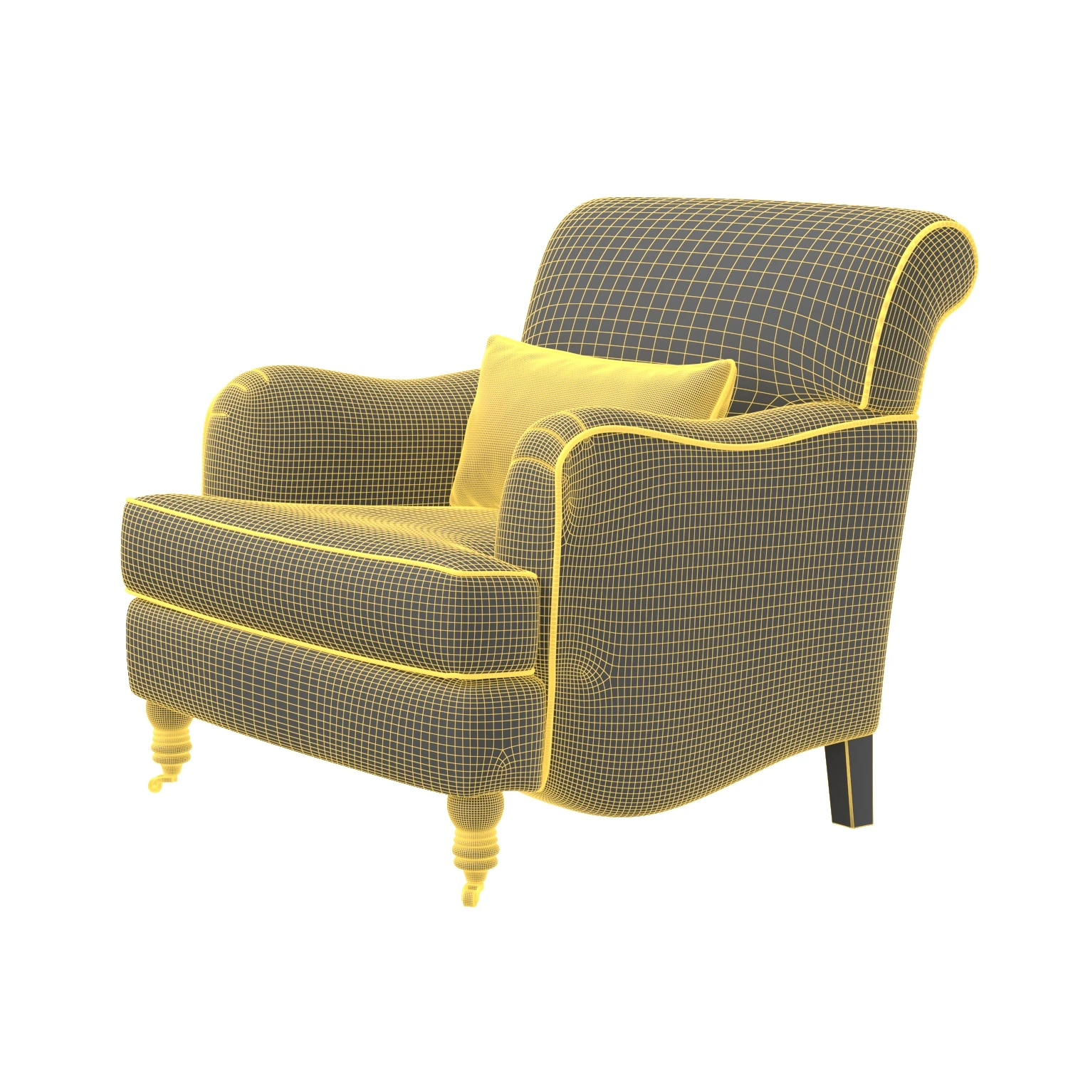 Nickey Kehoe Collection English Roll Arm Chair 3D Model_07