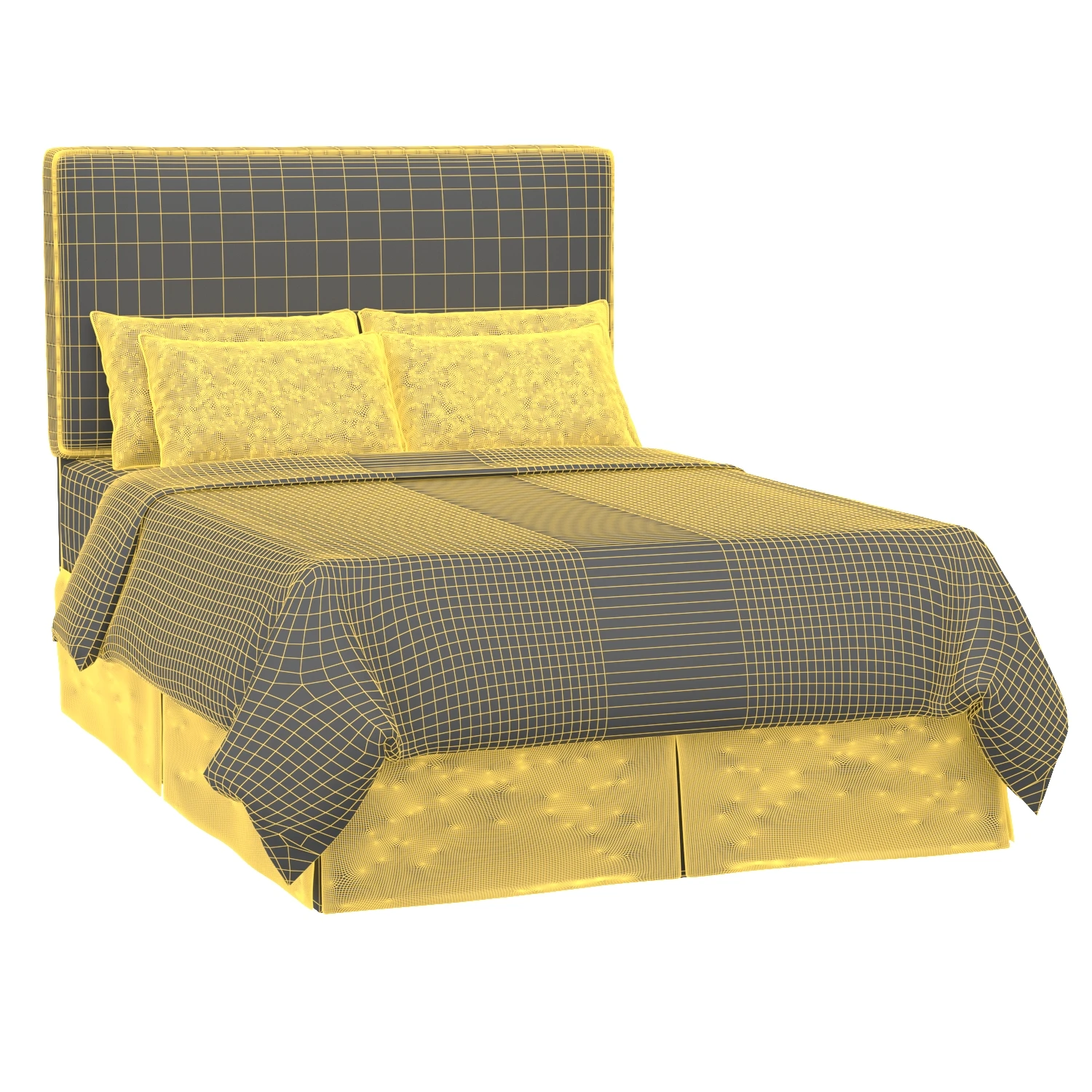 Oblong Slate Loran Upholstered Bed 3D Model_07