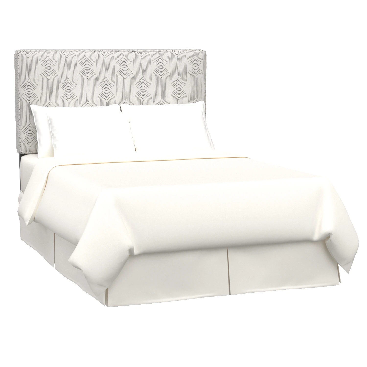 Oblong Slate Loran Upholstered Bed 3D Model_01