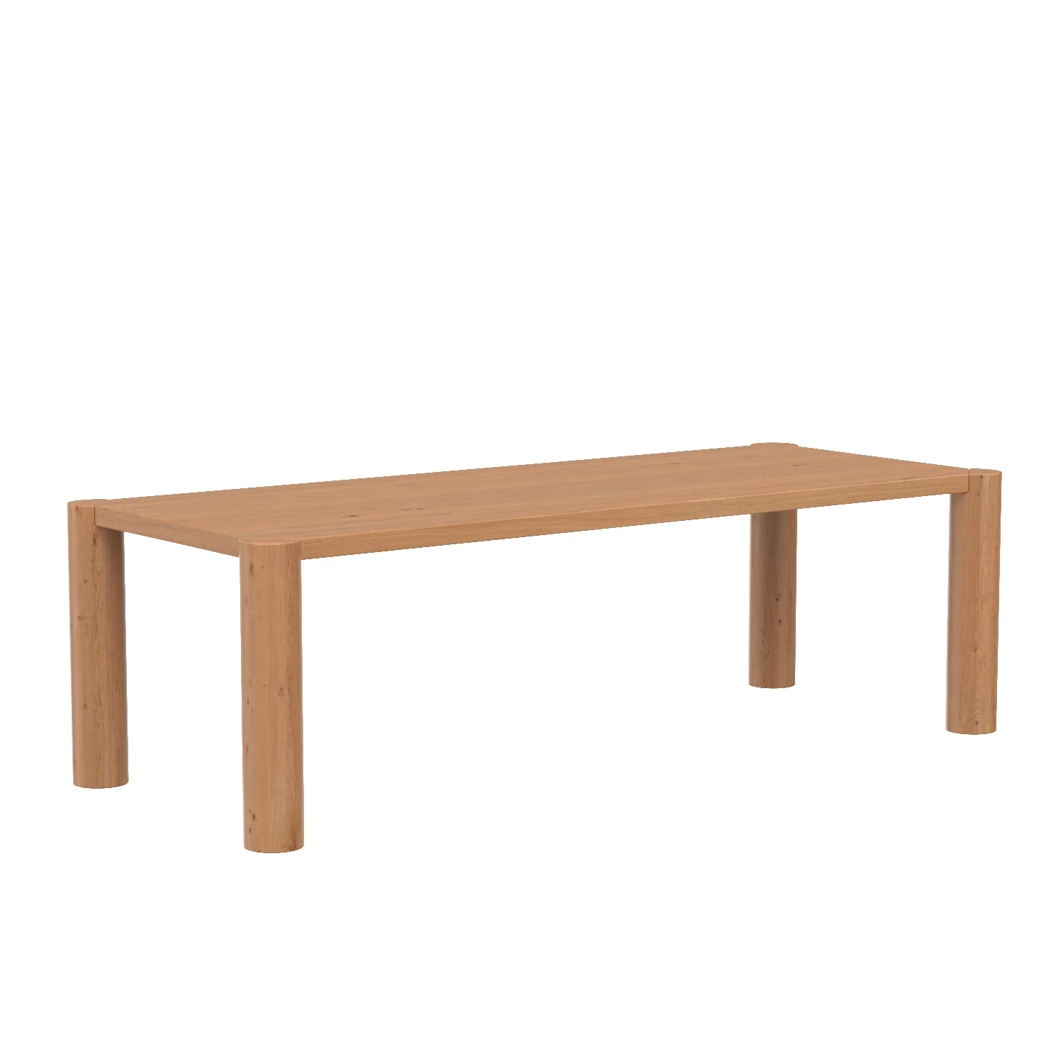 Post Dining Table Large Oak Natural 3D Model_01