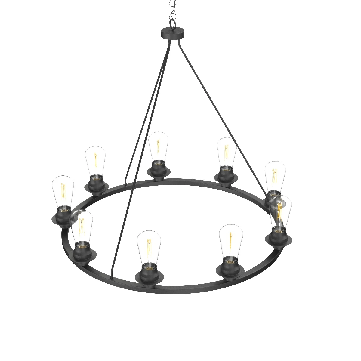 Progress Lighting Debut 9-Light Graphite Modern Contemporary Chandelier 3D Model_06