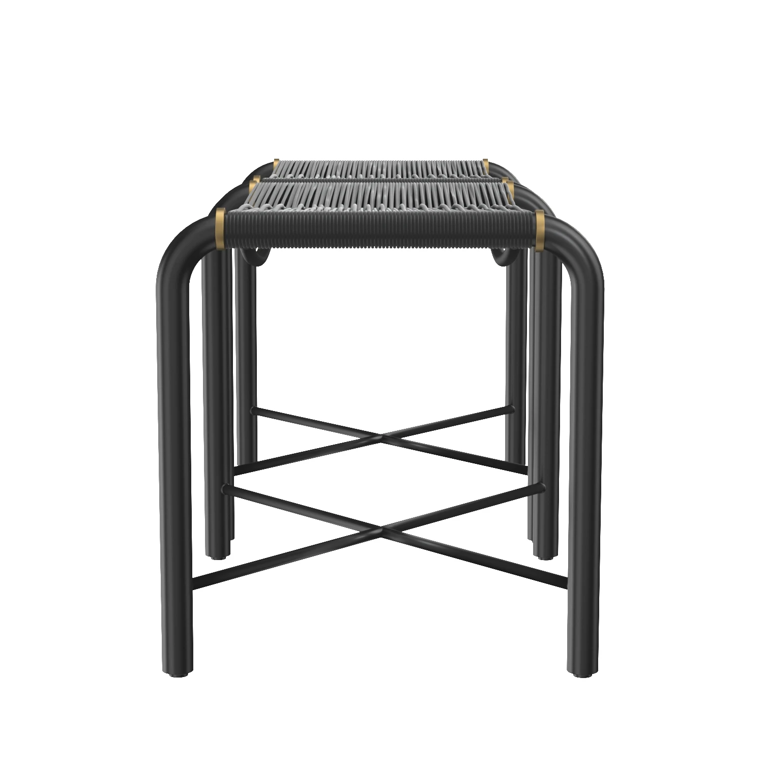 Riz Stool Black Leather 107086 3D Model_03