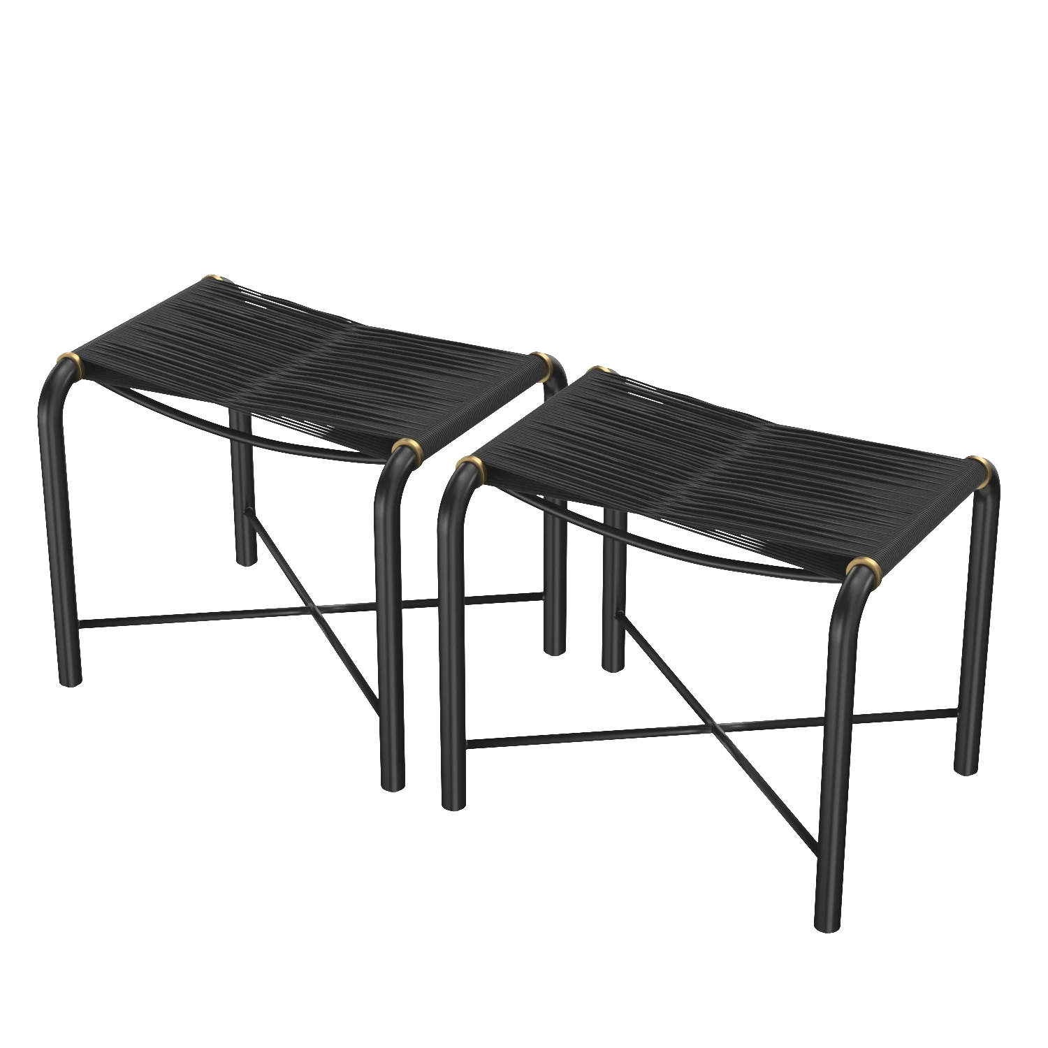 Riz Stool Black Leather 107086 3D Model_06