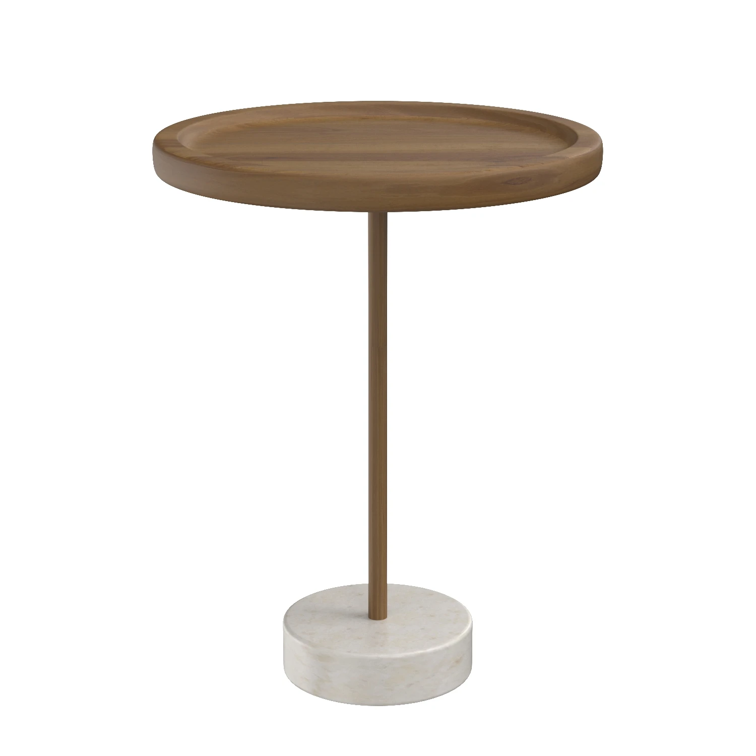 Roya KD Teak Side End Table Marble Base 3D Model_03