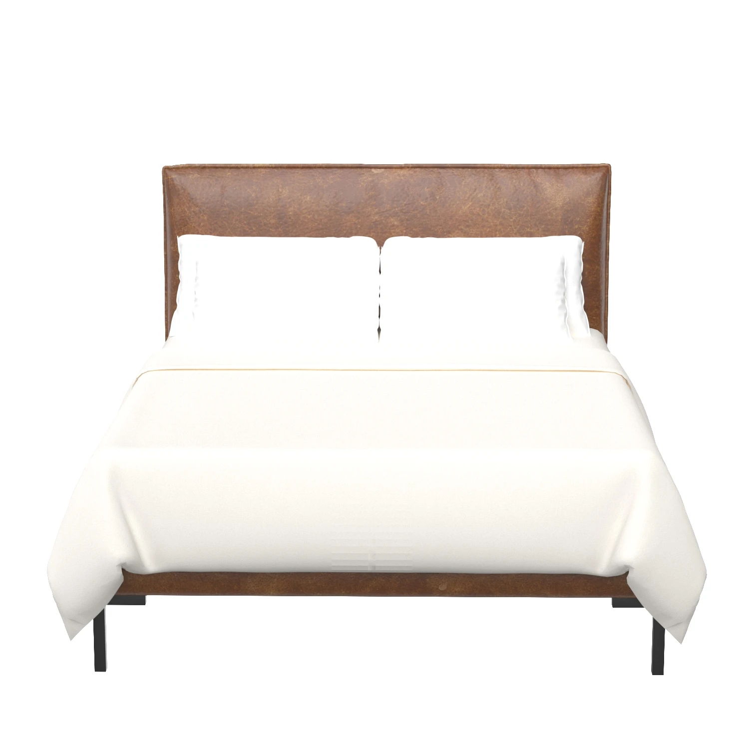 Sophia California King Faux Leather Platform Bed 3D Model_03