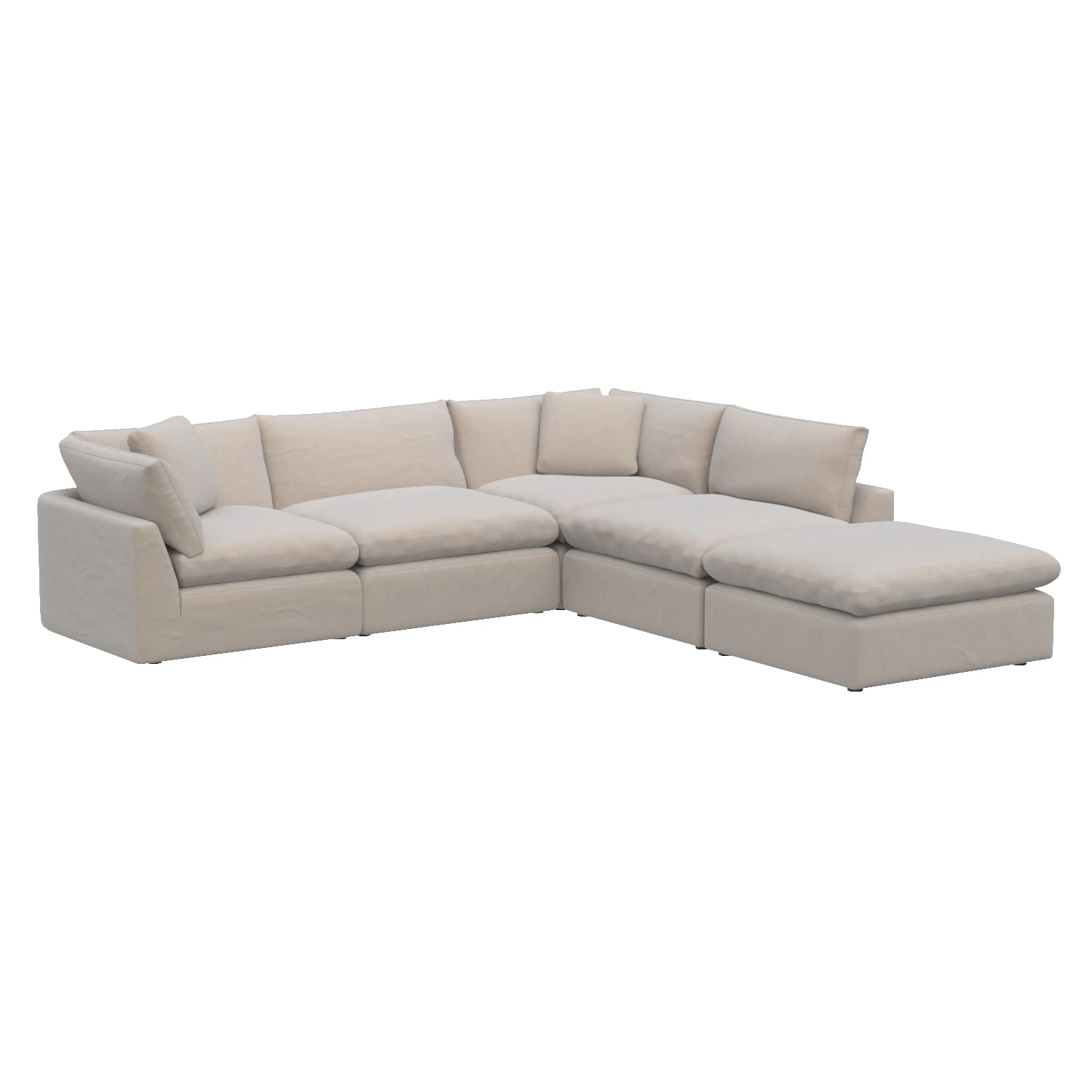 Stevie 4-Piece Sectional Sofa w Ottoman 232451-001 3D Model_01