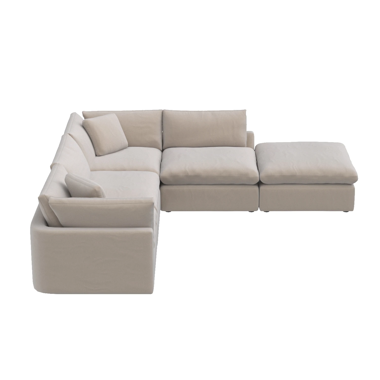 Stevie 4-Piece Sectional Sofa w Ottoman 232451-001 3D Model_03