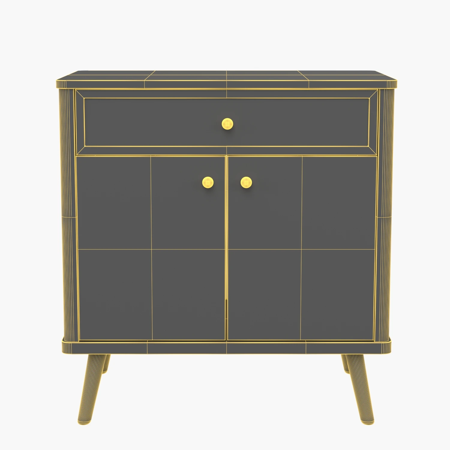 Thelma KD Rattan Small Cabinet 1 Drawer 2 Doors 3D Model_07