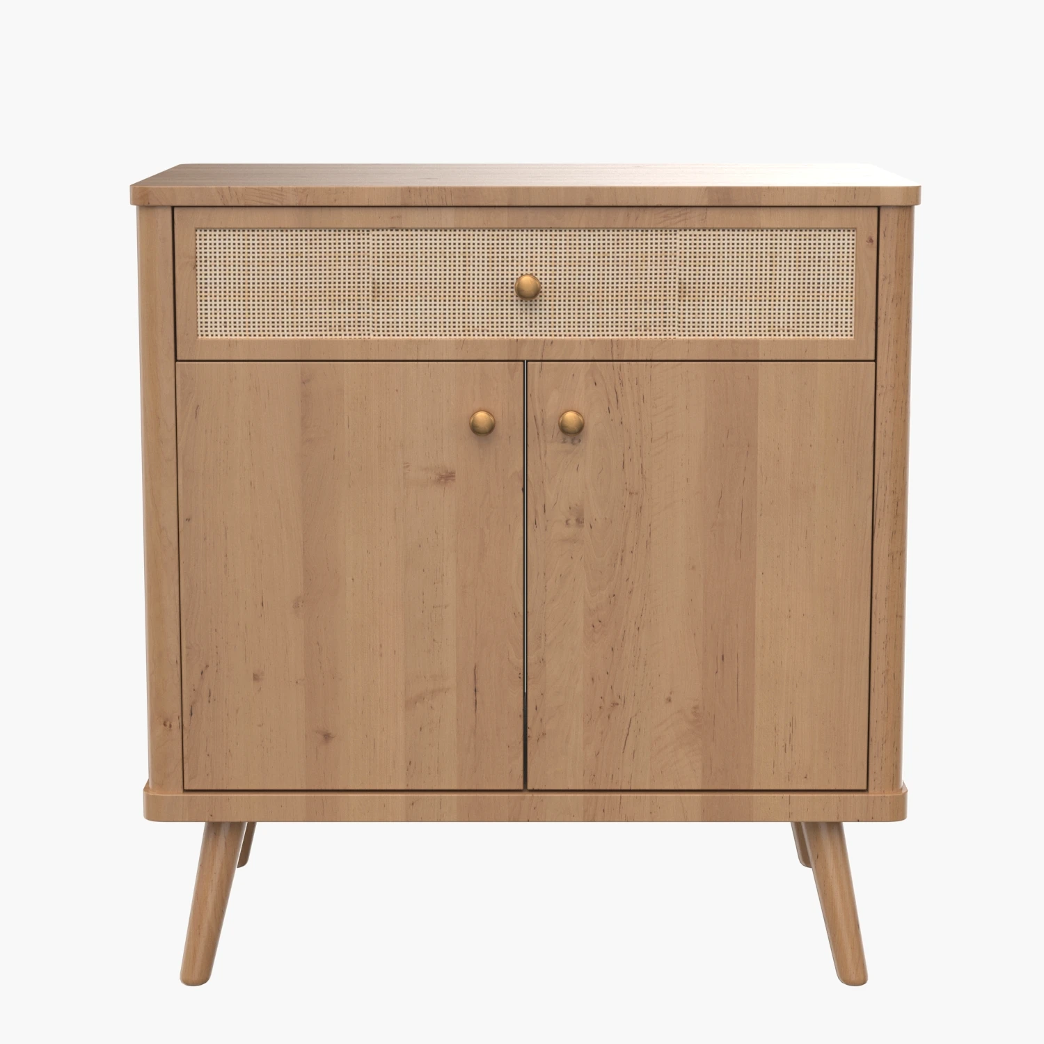 Thelma KD Rattan Small Cabinet 1 Drawer 2 Doors 3D Model_01