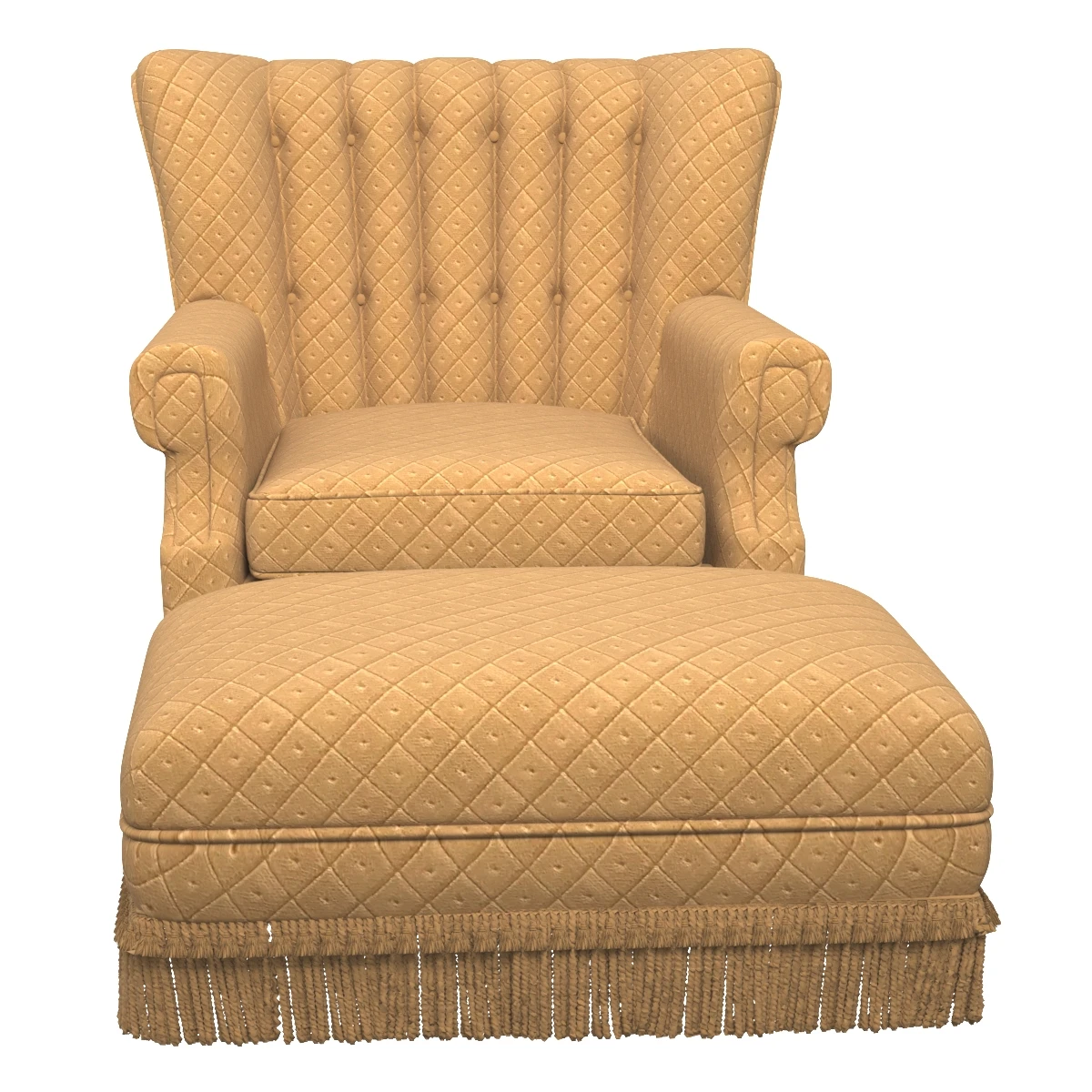 Art Deco Club Chair and Ottoman by Swaim 3D Model_06