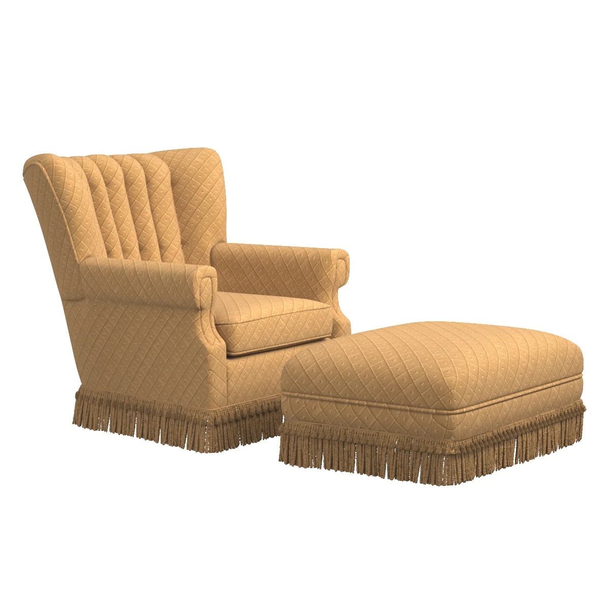 Art Deco Club Chair and Ottoman by Swaim 3D Model_01