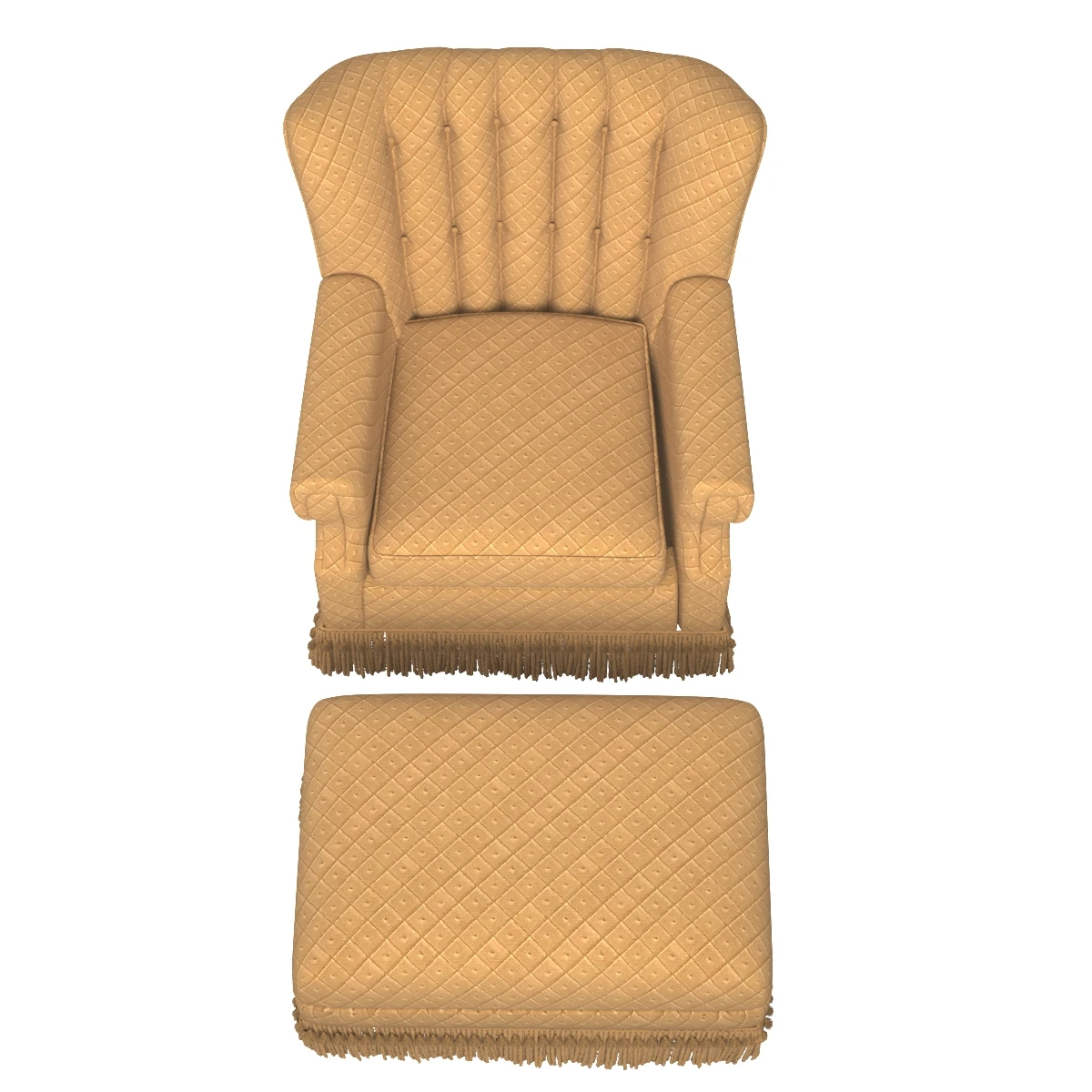 Art Deco Club Chair and Ottoman by Swaim 3D Model_03