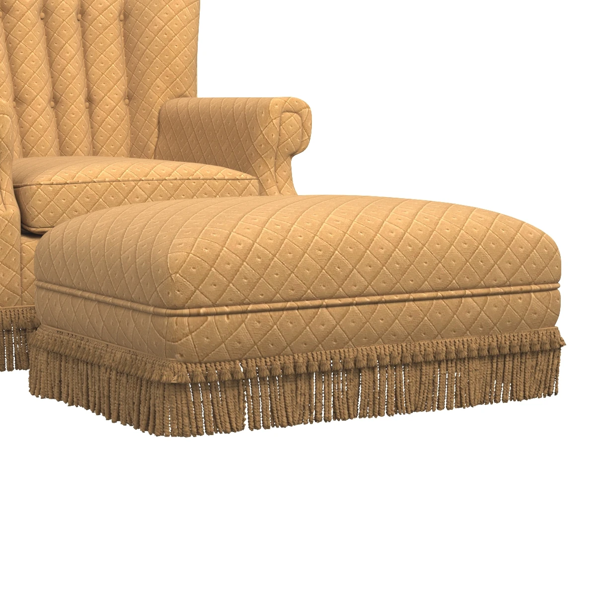Art Deco Club Chair and Ottoman by Swaim 3D Model_04