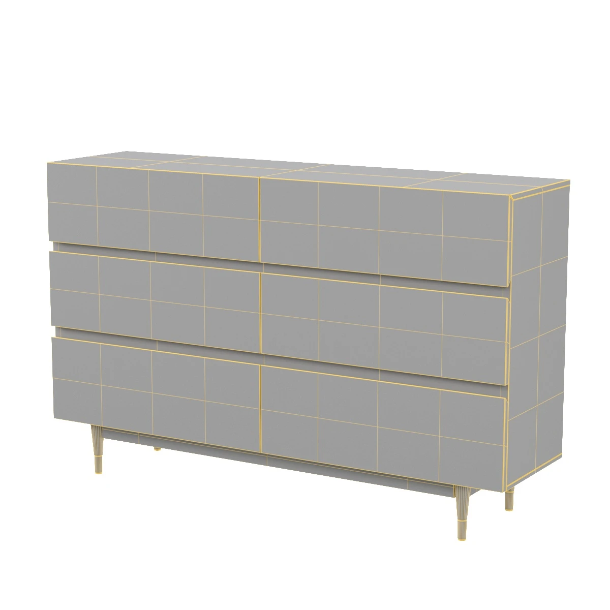 Caima 6 Drawer Dresser MOD 6189 WAL 3D Model_07