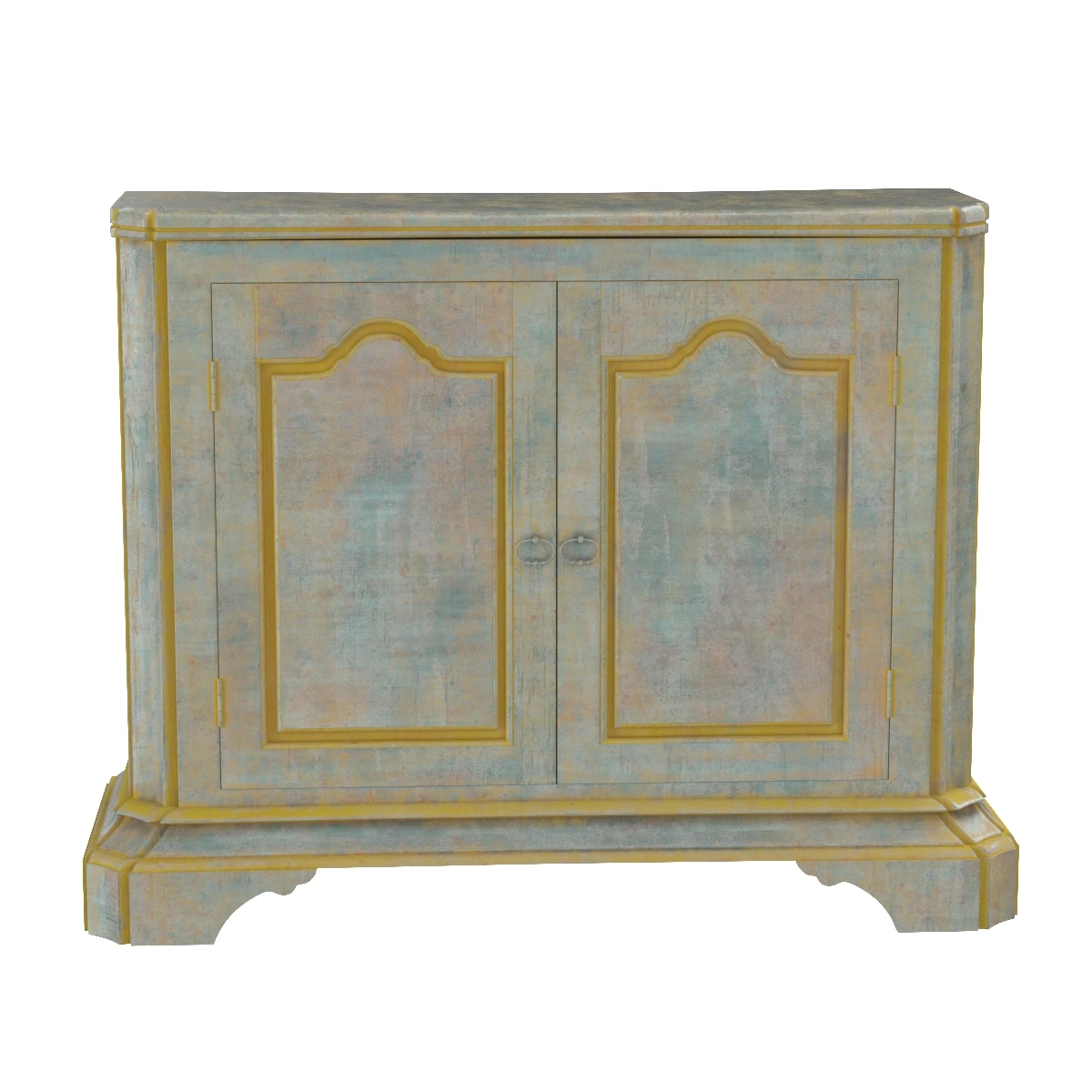 Custom Vintage Italian Style Two Door Painted Wood American Buffet Console 3D Model_06