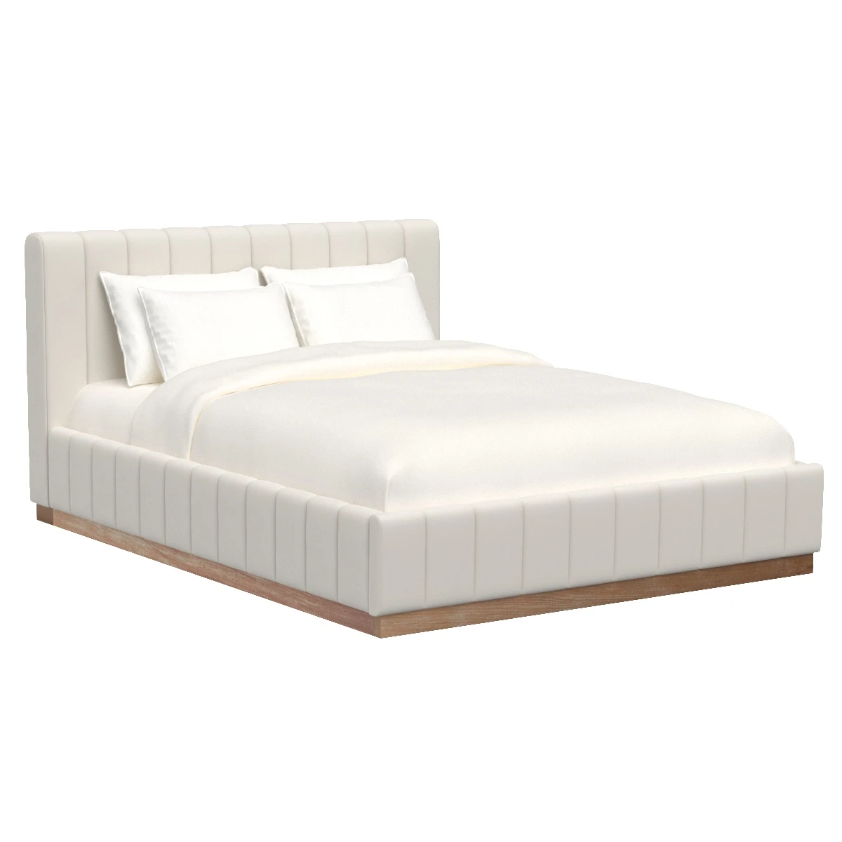 Forte White Queen Bed 3D Model_01