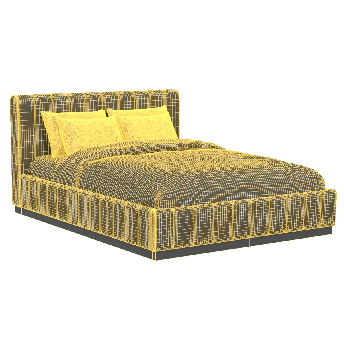 Forte White Queen Bed 3D Model_07