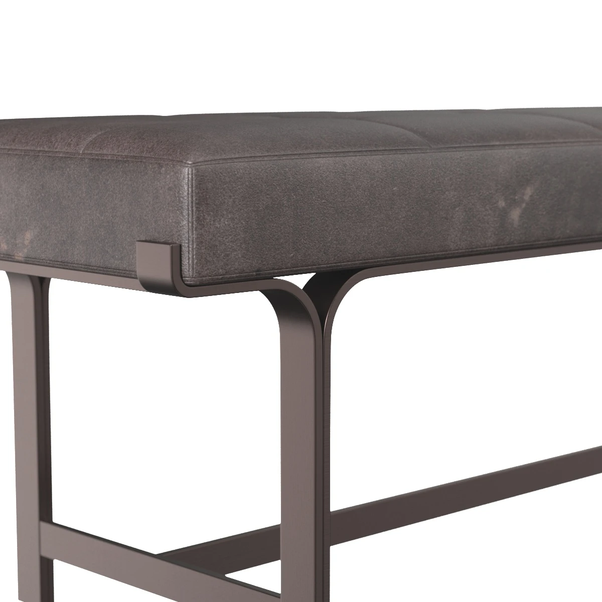 Four Hands Irondale Leather Bench Perigold 3D Model_05