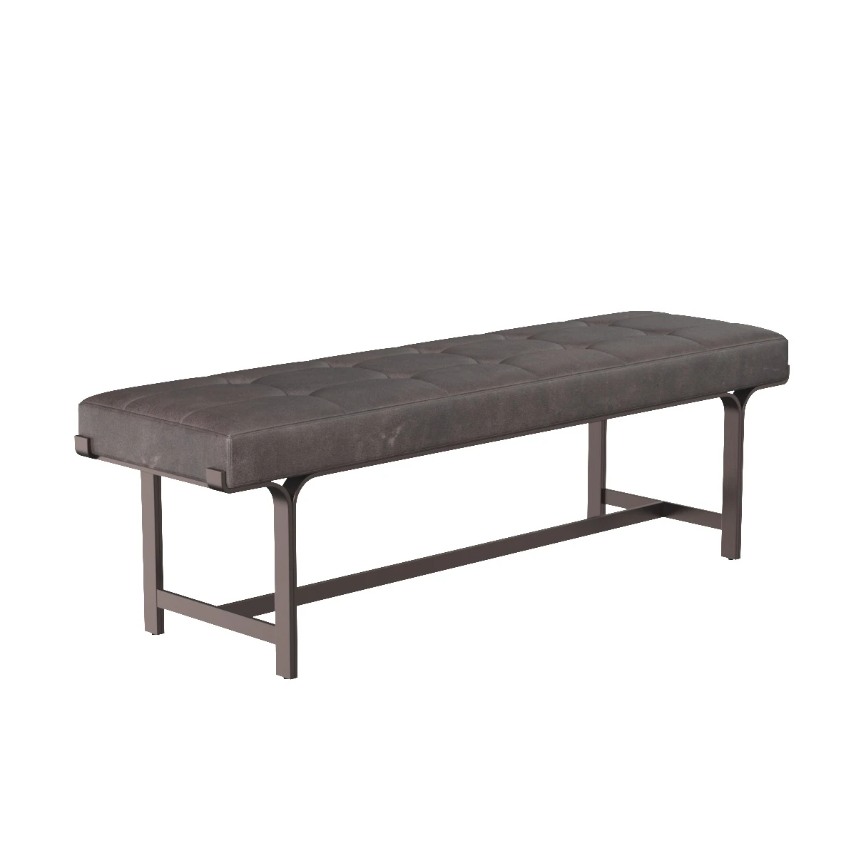 Four Hands Irondale Leather Bench Perigold 3D Model_01