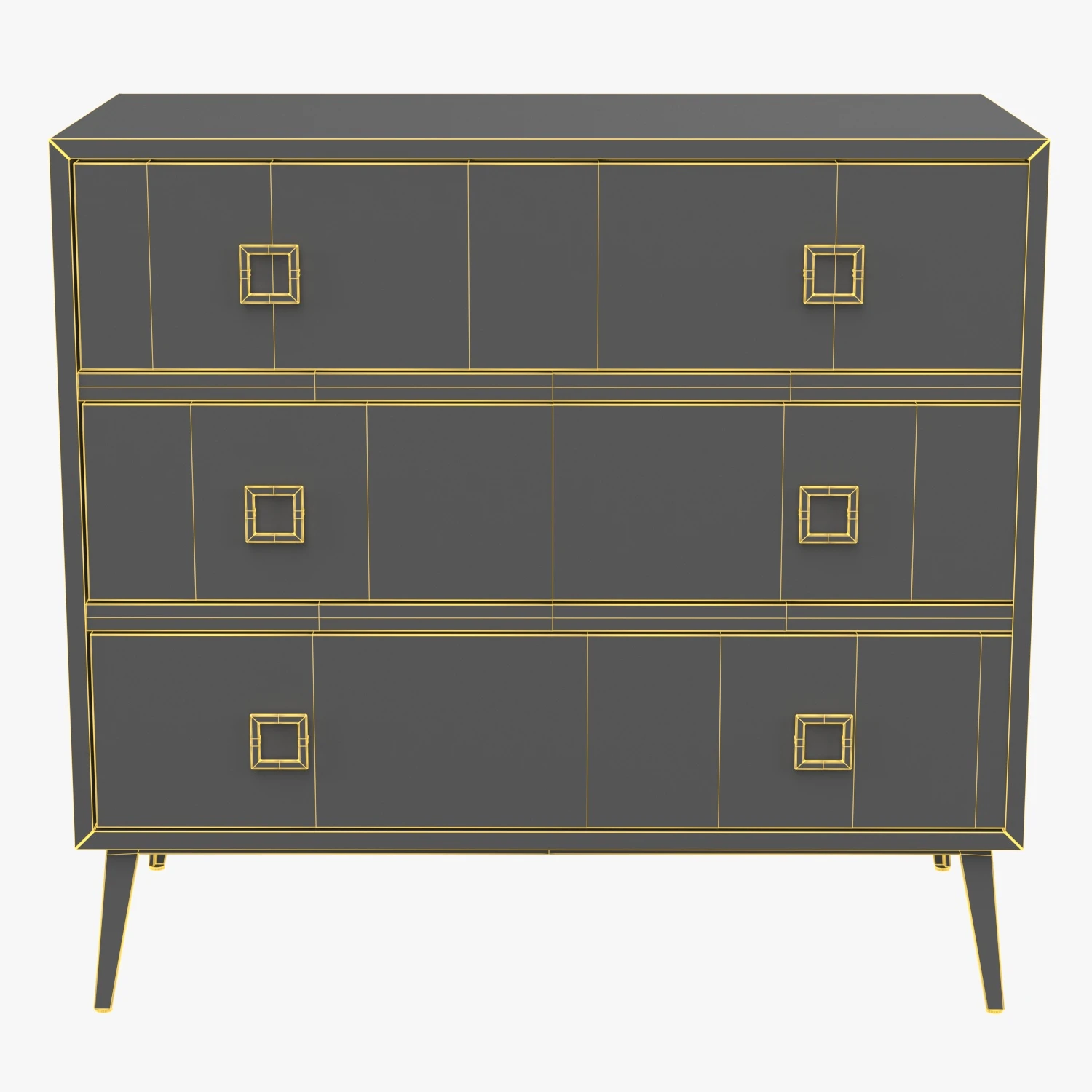 Katia 3 Drawer Chest CHS6413A 3D Model_07