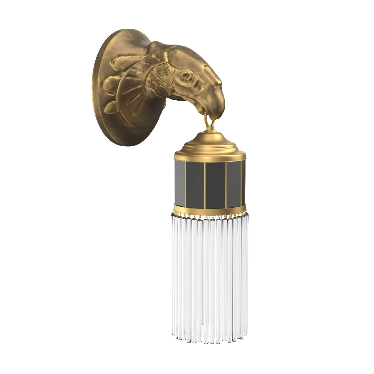 Kinkiet w Stylu Art Deco Lampa Orzel z Witrazem 3D Model_01