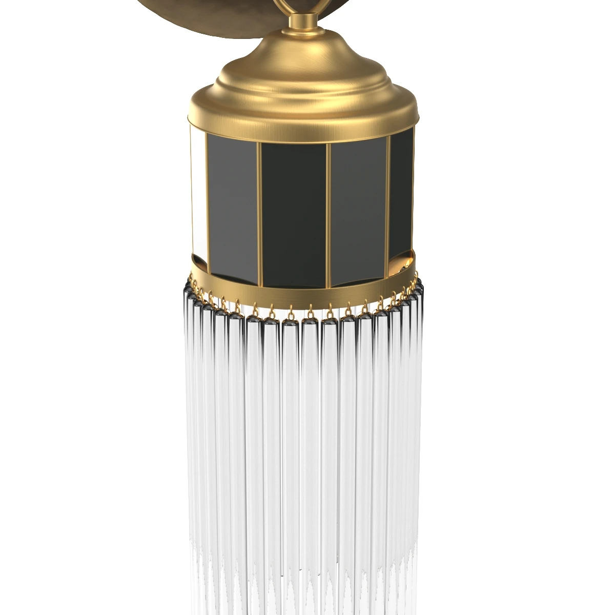 Kinkiet w Stylu Art Deco Lampa Orzel z Witrazem 3D Model_03