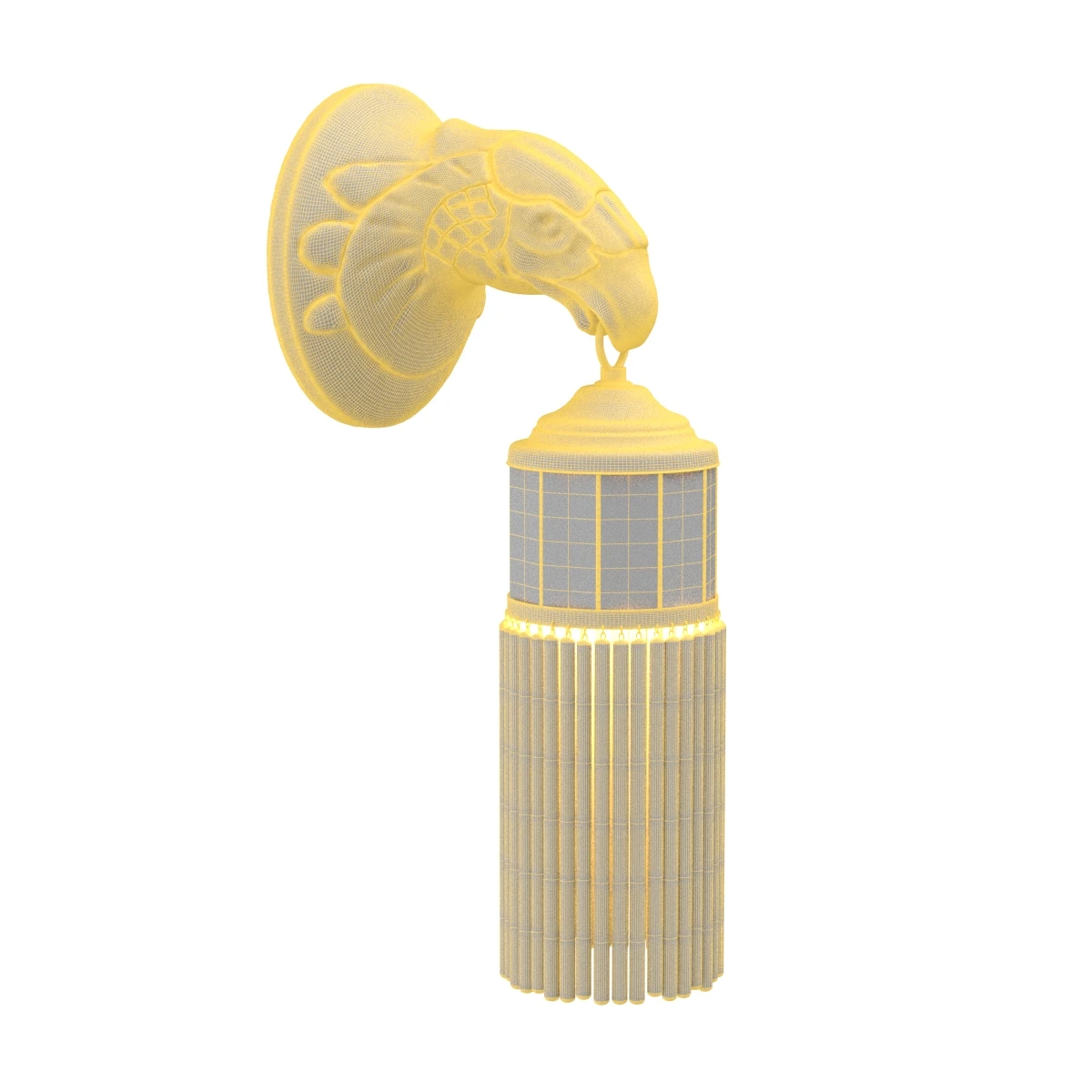 Kinkiet w Stylu Art Deco Lampa Orzel z Witrazem 3D Model_07