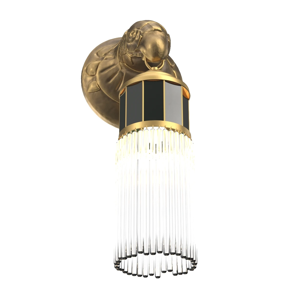 Kinkiet w Stylu Art Deco Lampa Orzel z Witrazem 3D Model_06