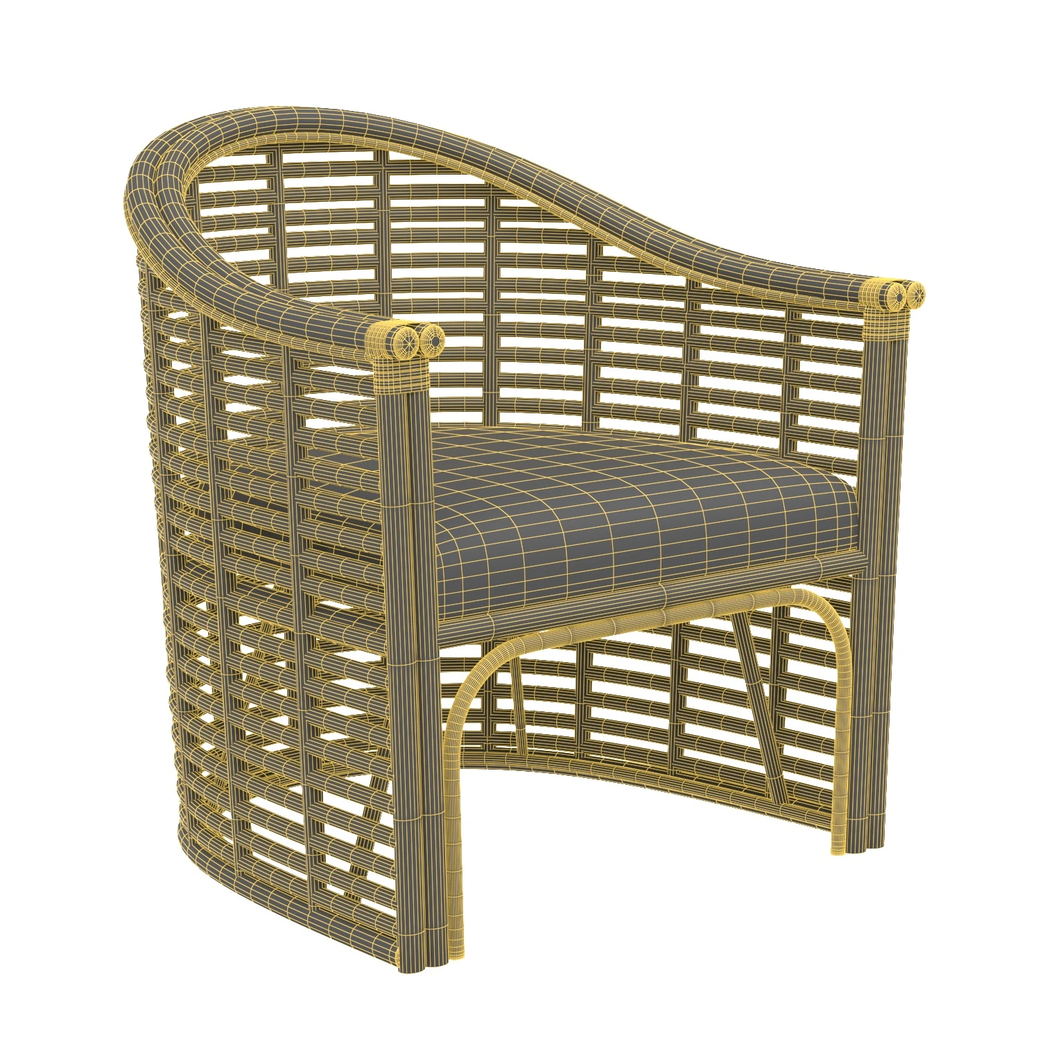 Knox Rattan Accent Arm Chair 3D Model_07