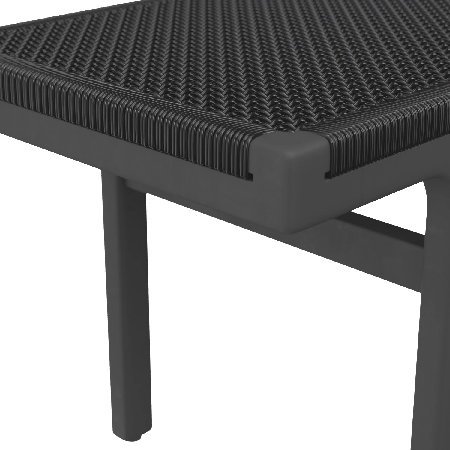 Large Black Leather Woven Bench 3D Model_05
