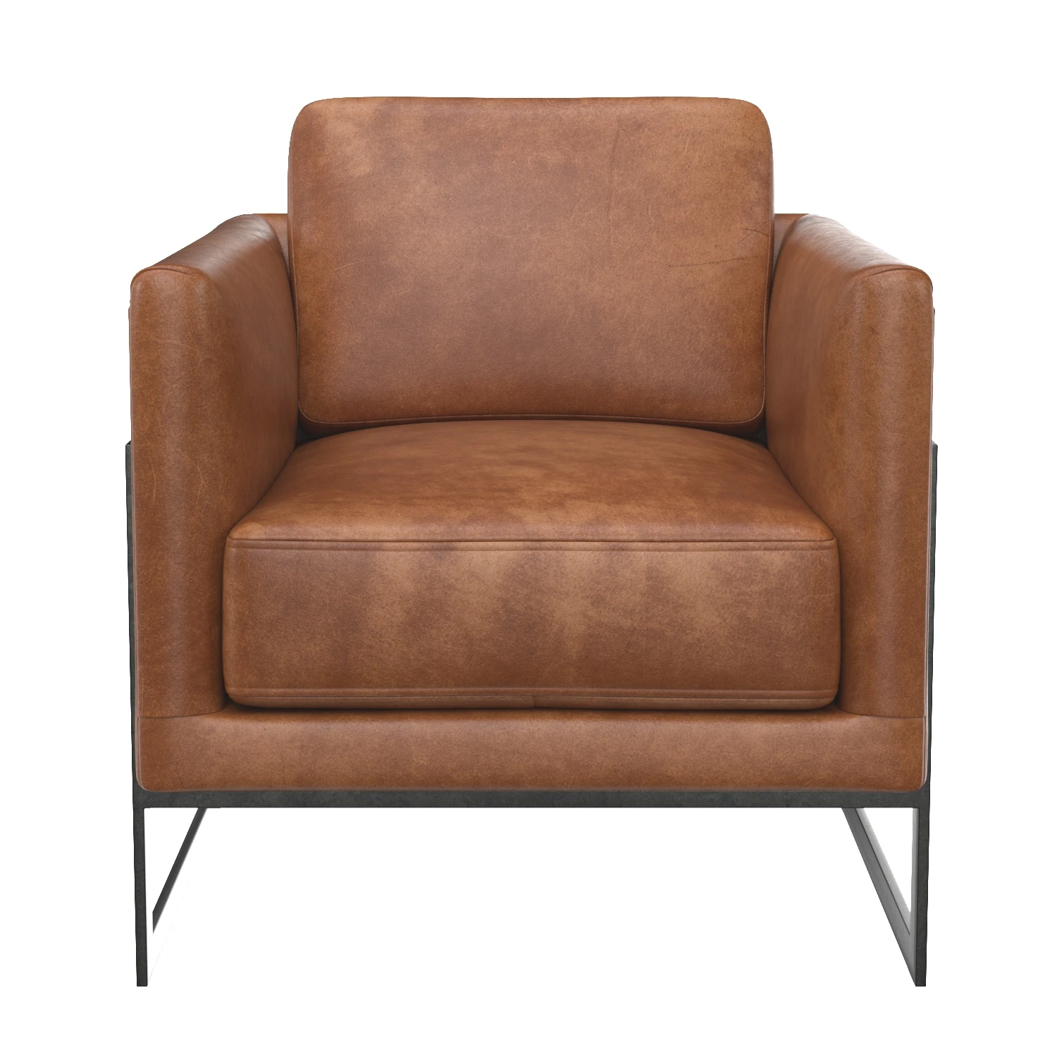 Luxley Club Chair Open Road Brown Leather 3D Model_04