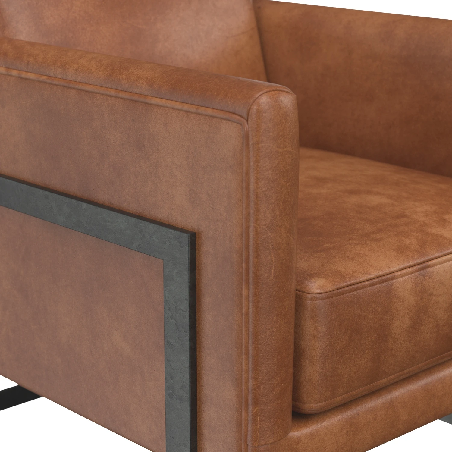 Luxley Club Chair Open Road Brown Leather 3D Model_05