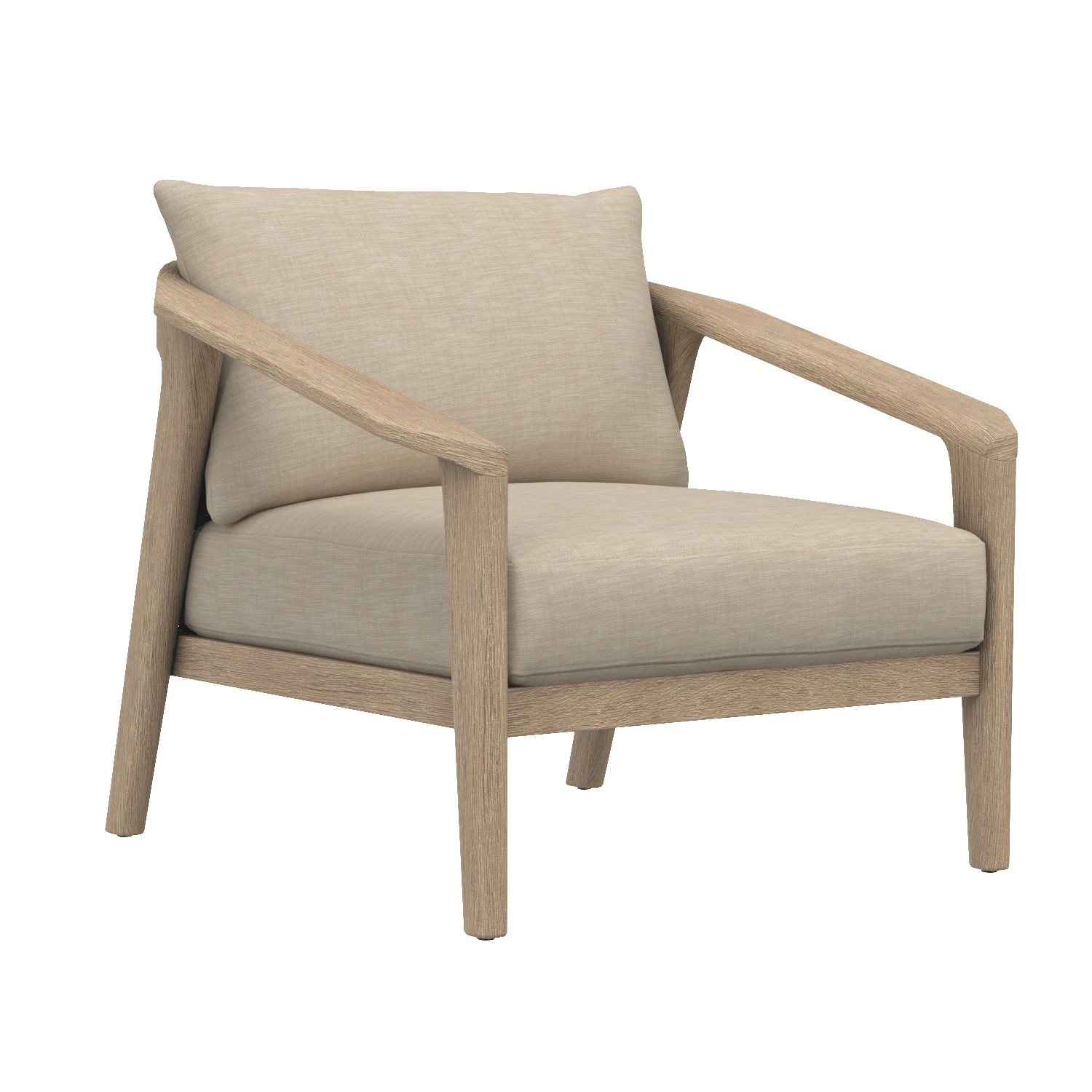 Malta Teak Lounge Chair 3D Model_01