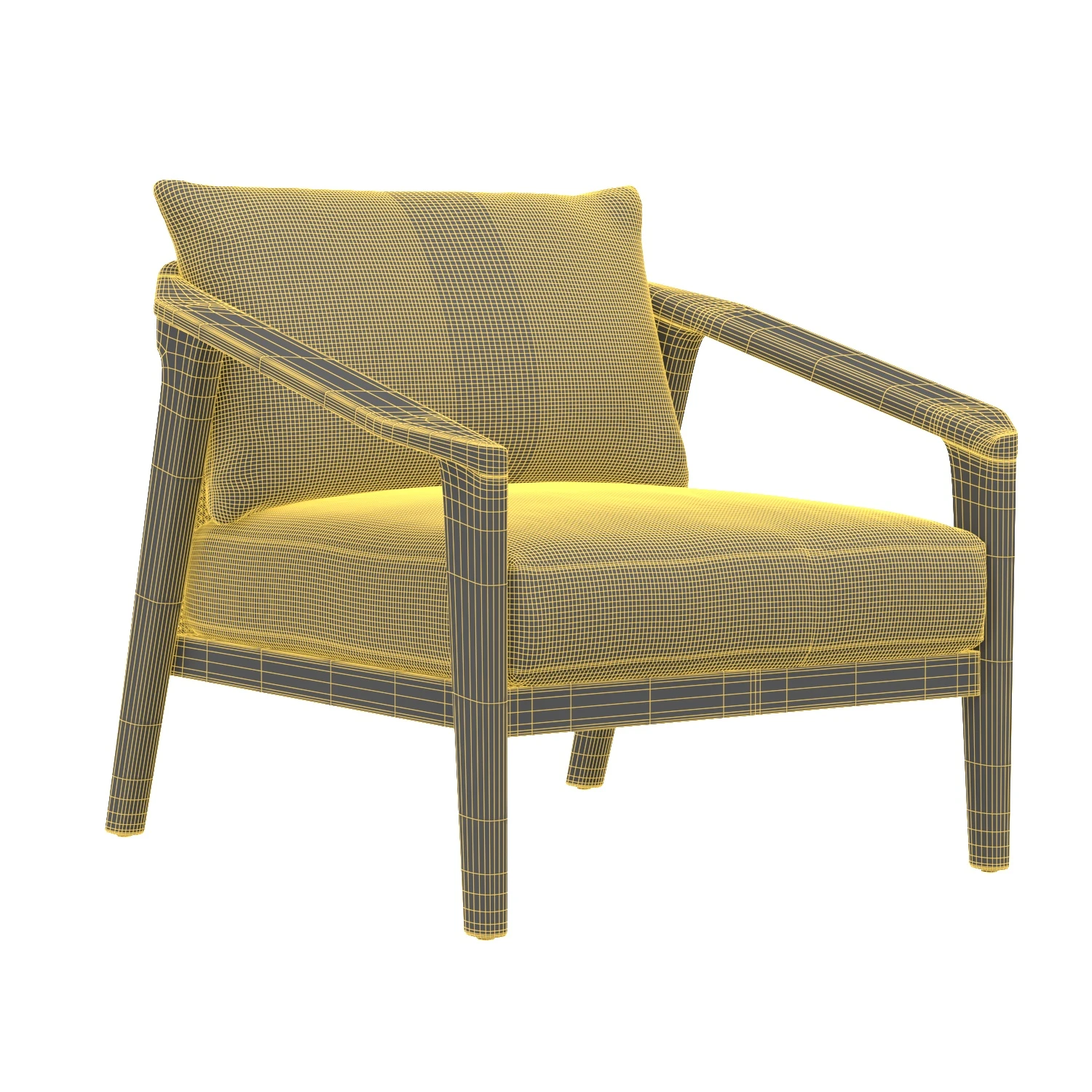 Malta Teak Lounge Chair 3D Model_07
