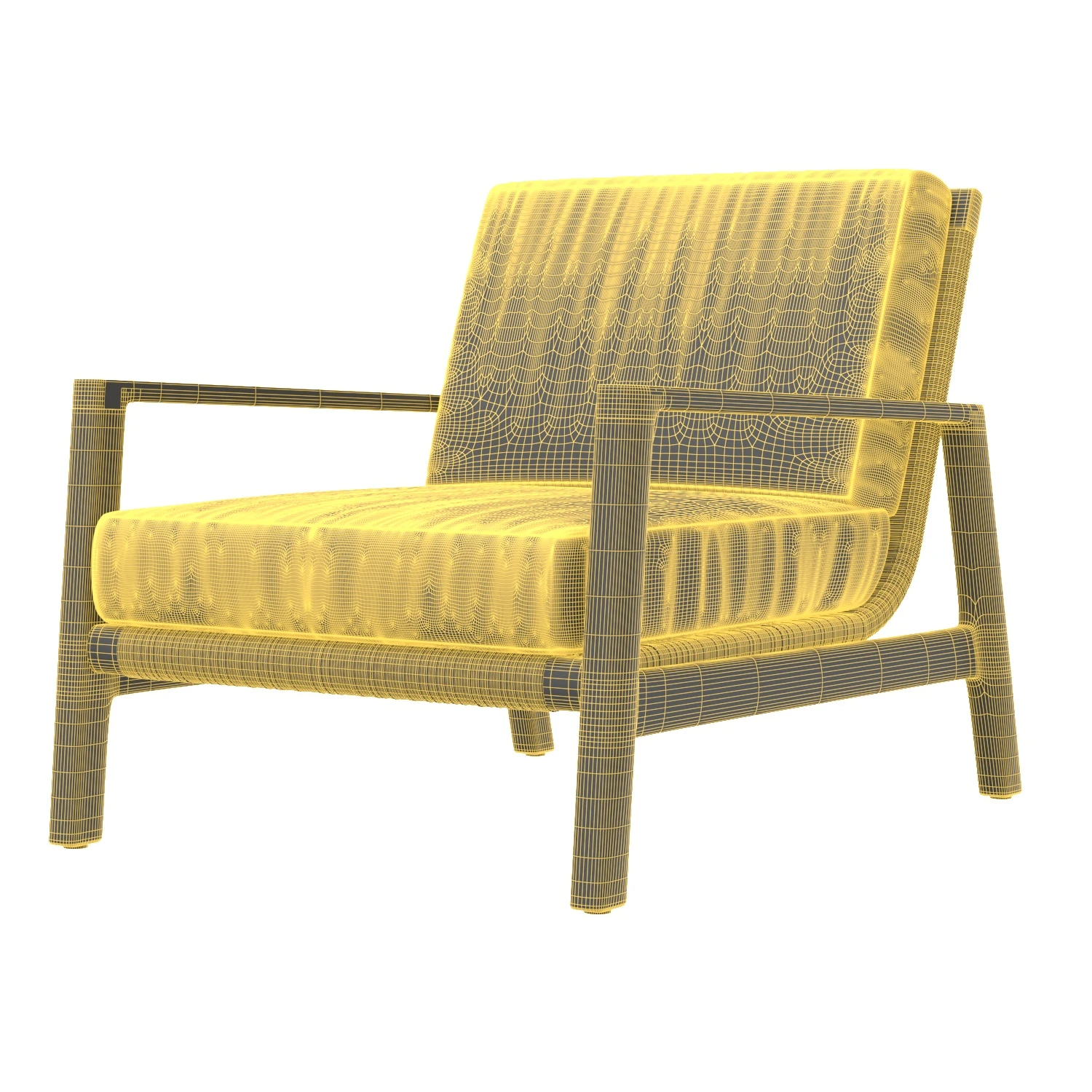 Mesa Teak Lounge Chair 3D Model_07