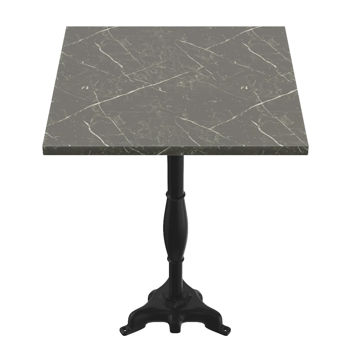Mid Century Grey Marble Cafe Table with Cast Iron Base 3D Model_03