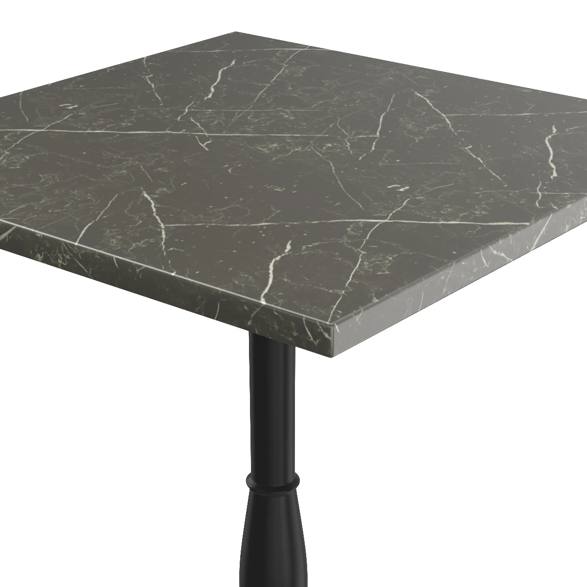 Mid Century Grey Marble Cafe Table with Cast Iron Base 3D Model_04