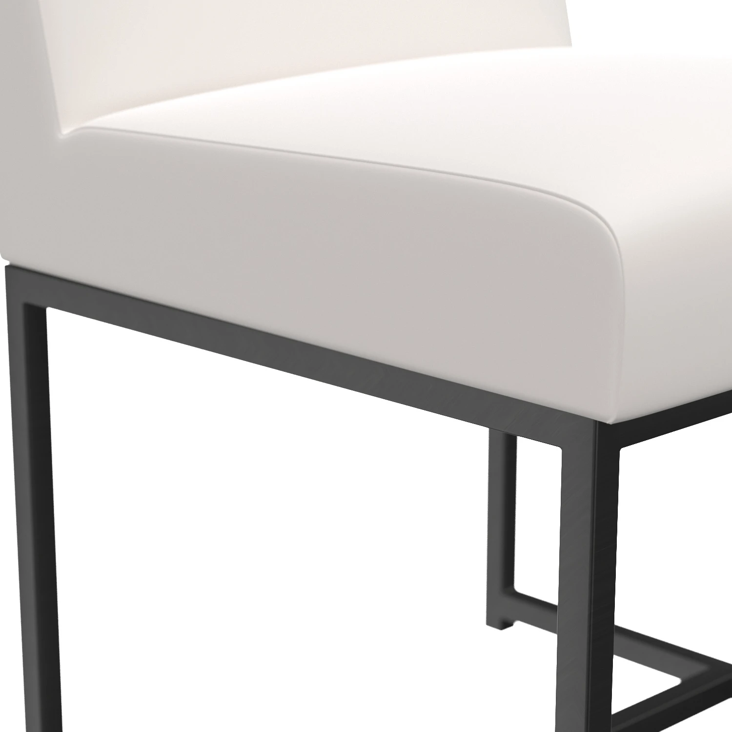 Modern White Upholstered Dining Chair T1545 3D Model_05