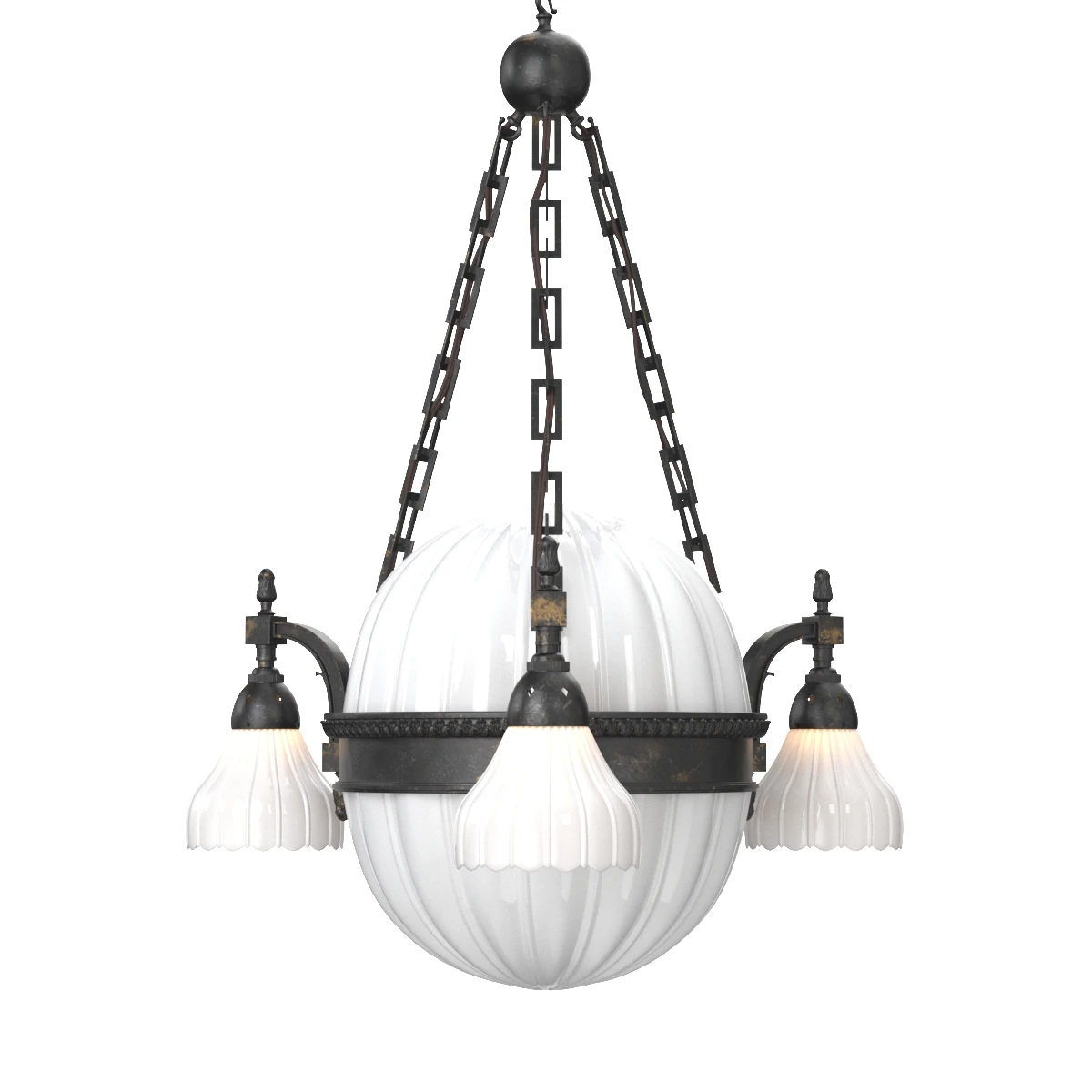 Moonstone Chandelier by Jefferson and Co England Circa 1910 3D Model_01