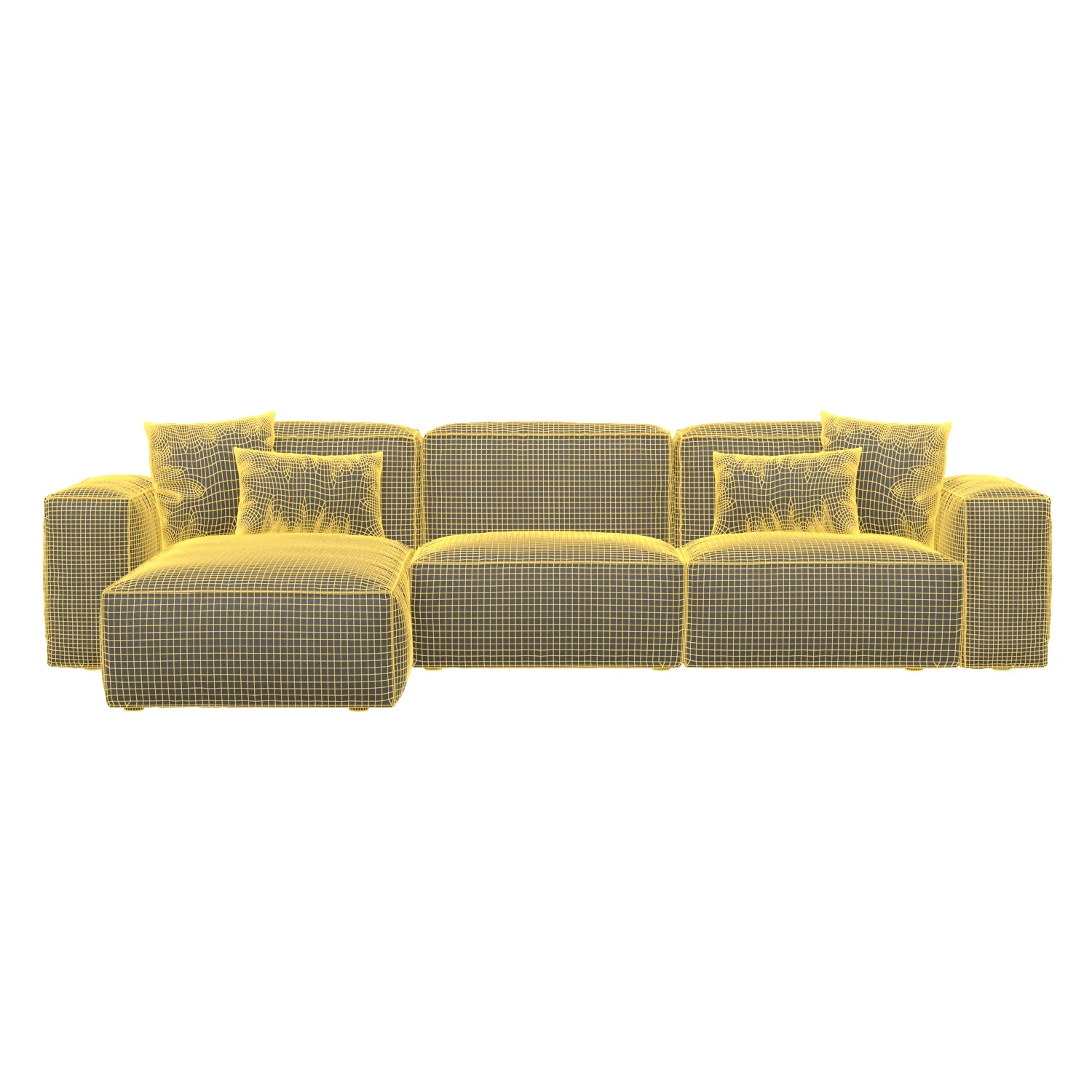 Nordic Fabric Modular Sofa 3D Model_07