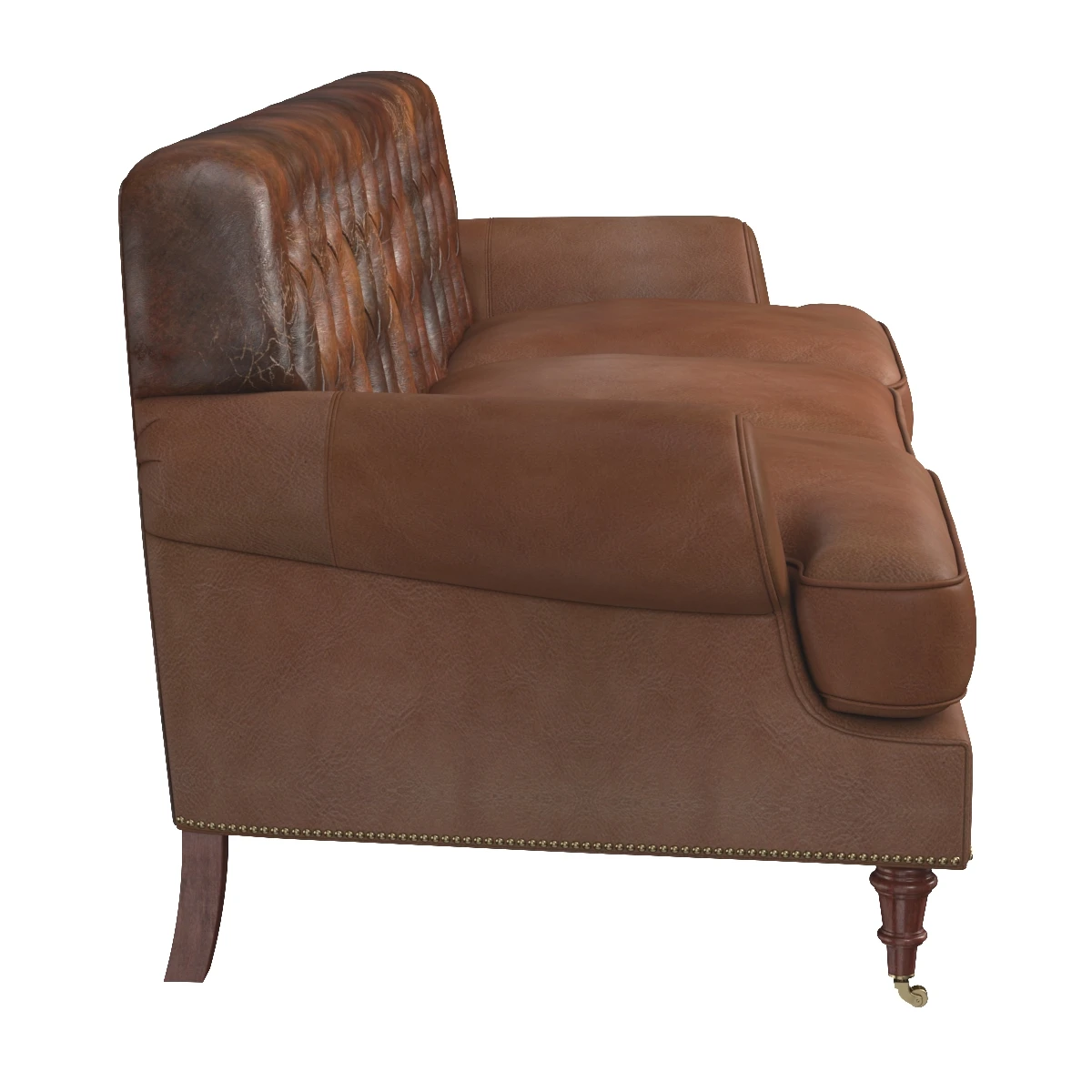OHenry House Ltd Tufted Brown Leather Three Seat Sofa 3D Model_04