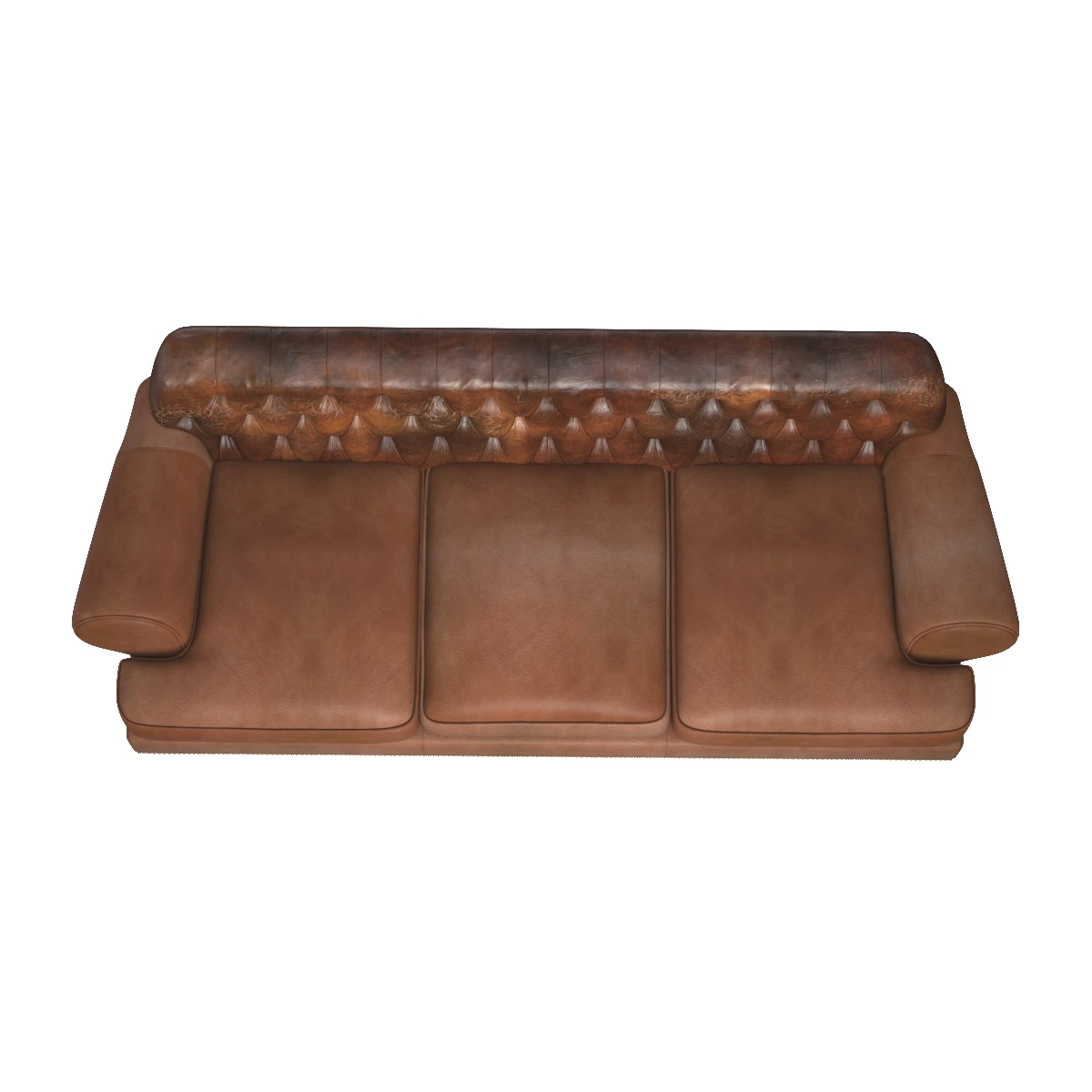 OHenry House Ltd Tufted Brown Leather Three Seat Sofa 3D Model_03