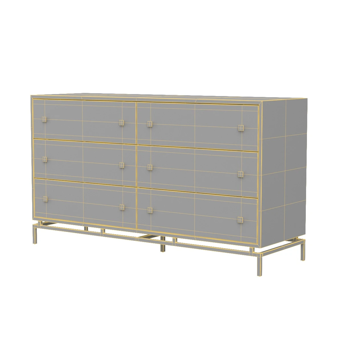 Pesce Shagreen 6 Drawer Dresser B44147 3D Model_07