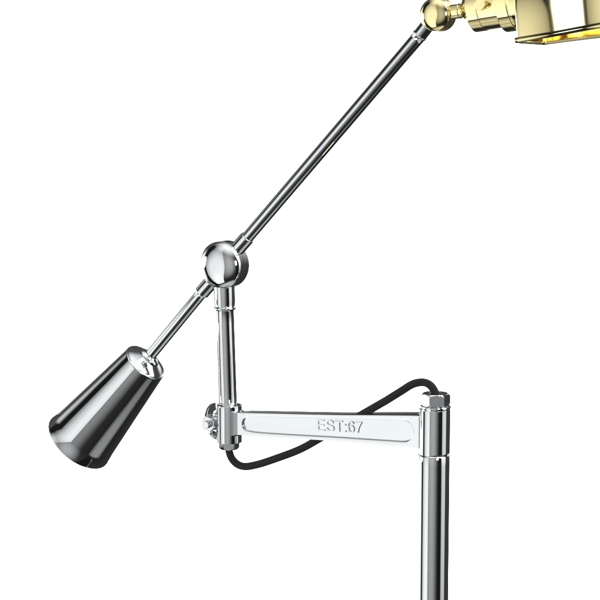 RL 67 Est Chrome Floor Standing Height Adjustable Lamp 3D Model_03