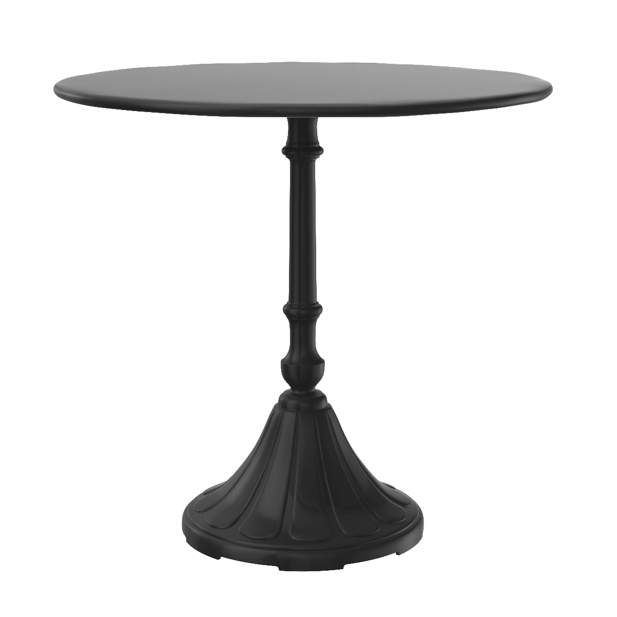 Russel Industrial Loft Black Iron Round Pedestal Dining Bistro Table 3D Model_01